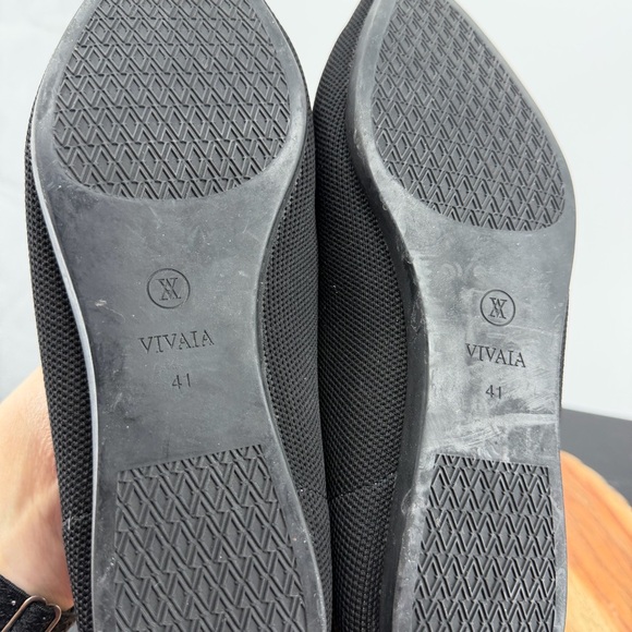 VIVAIA Black cream Flats Pointed-Toe Loafers (Amelia 2.0) sz 41 9.5 - Picture 6 of 7